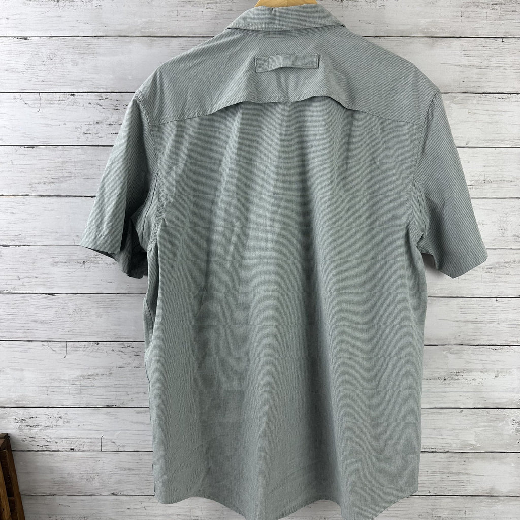 Duluth Trading Co Mens Large Short Sleeve Work Shirt Standard Fit Gray
