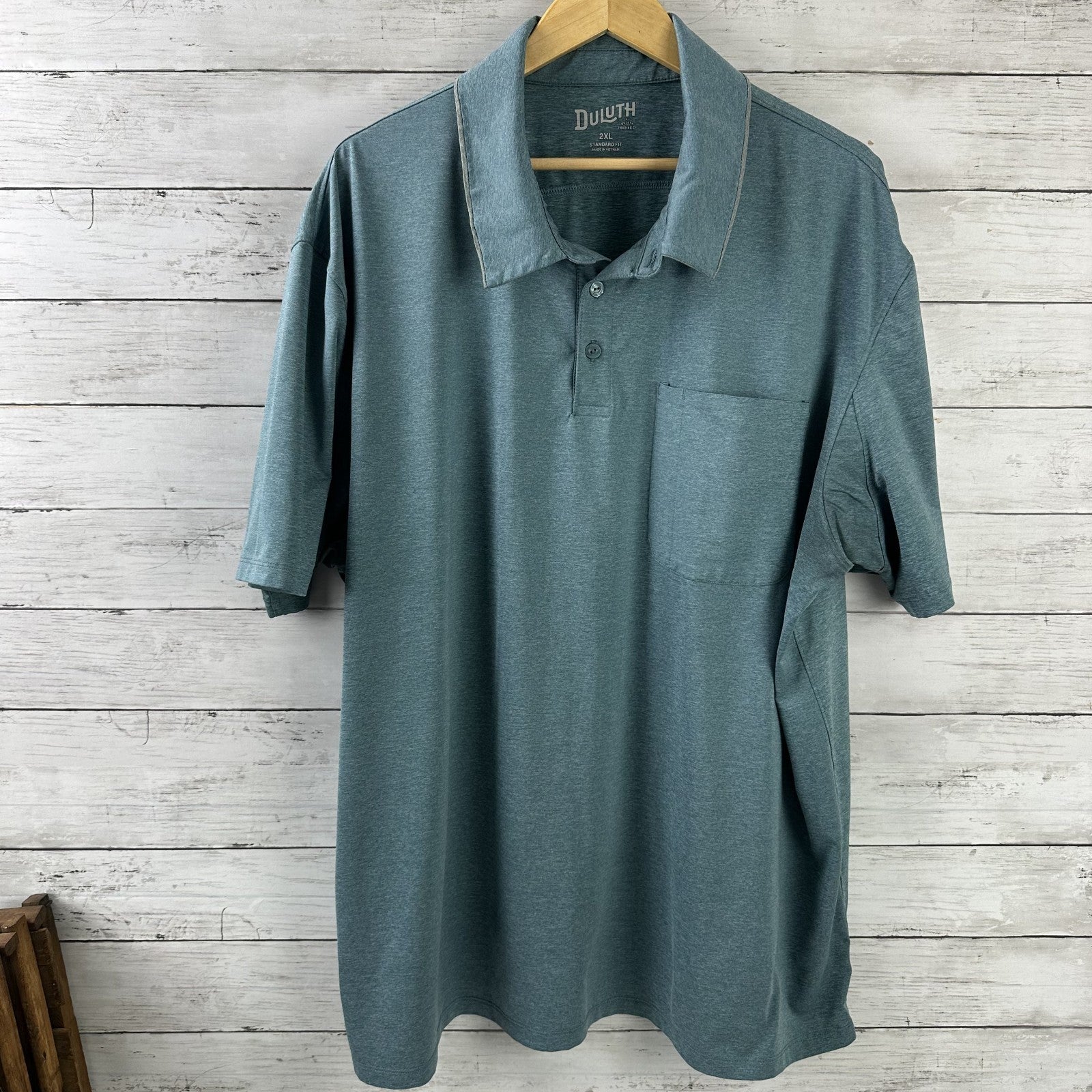 Duluth Trading Mens Blue Short Sleeve Polo Size 2XL Standard Fit