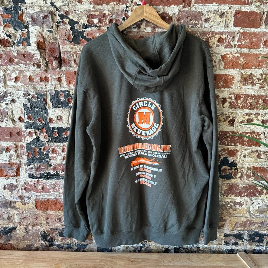 Carhartt Hoodie Full Zip Sweatshirt Green Mens Size Large Loose Fit Logo