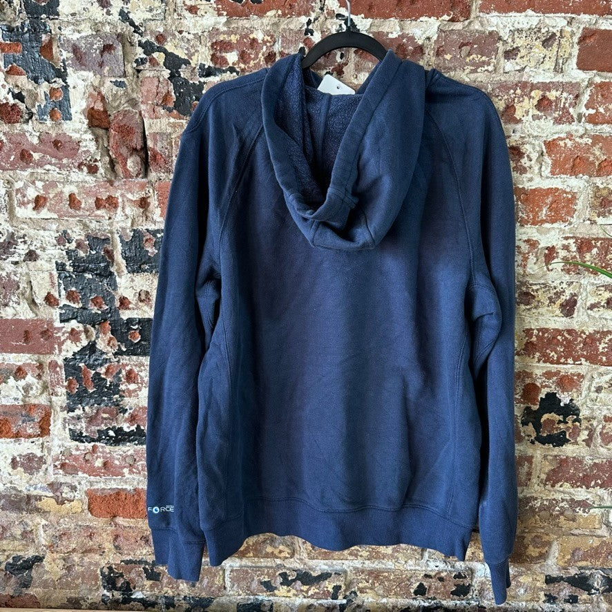 Carhartt Hoodie Sweatshirt Blue Mens Size Medium Relaxed Fit Spellout