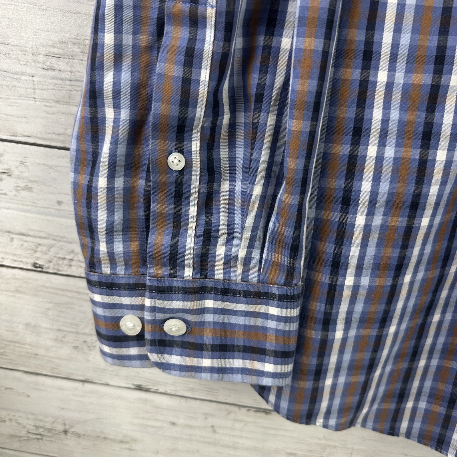 Duluth Trading Casual Button up Shirt Mens 2XL Long sleeve Blue Plaid Outdoor