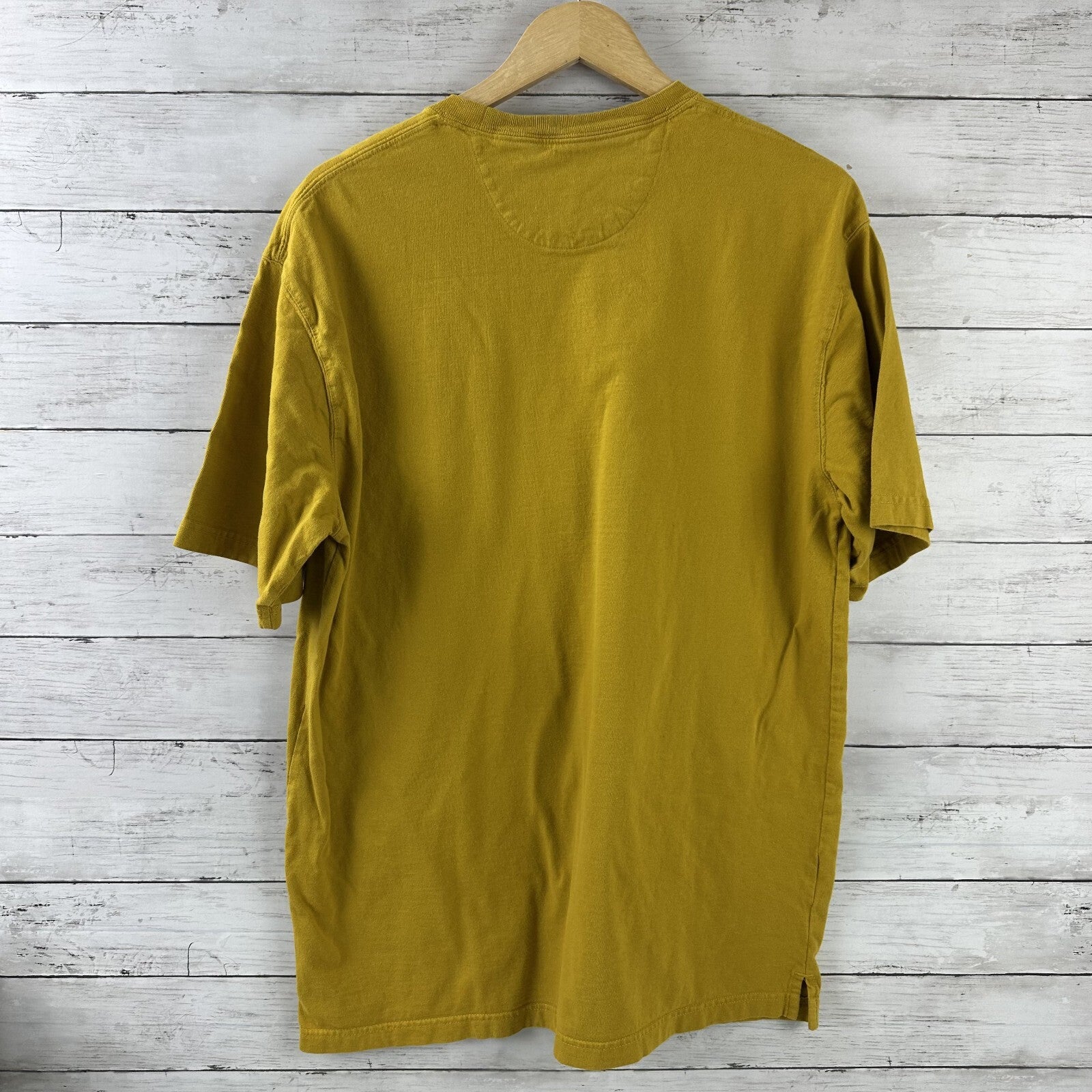 Duluth Trading Co Shirt Mens Medium Mustard Yellow Longtail T Gears Tee Outdoors