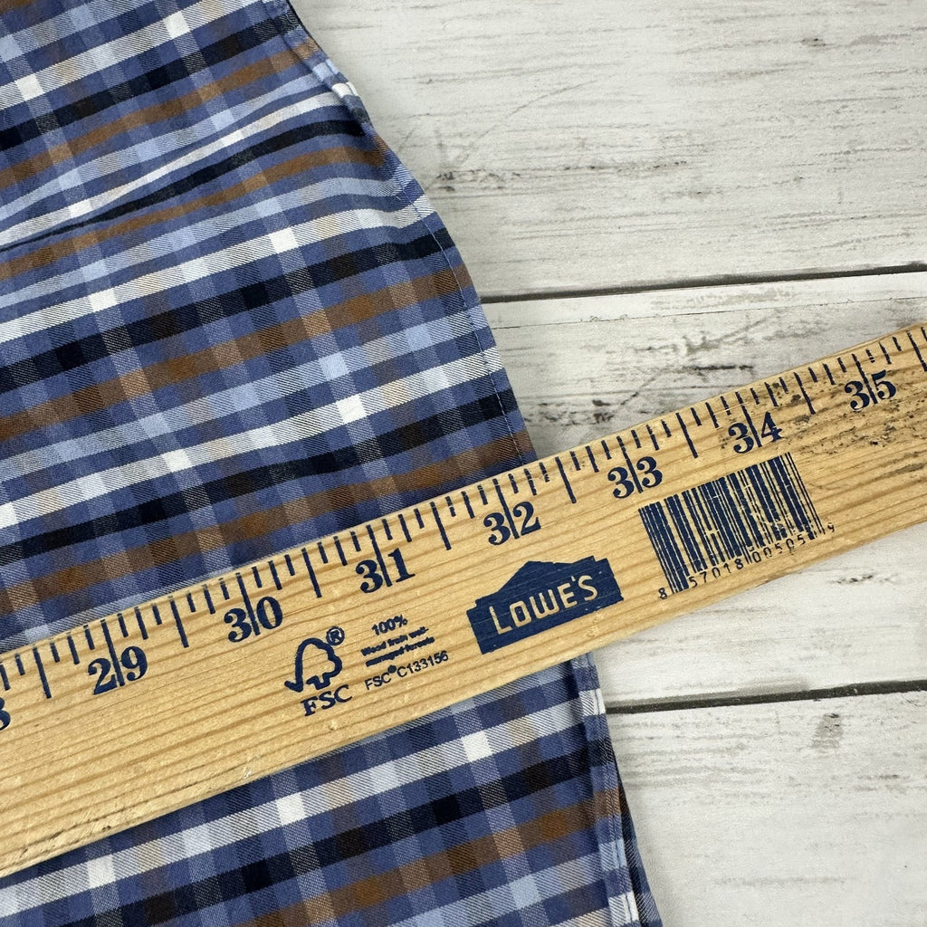 Duluth Trading Casual Button up Shirt Mens 2XL Long sleeve Blue Plaid Outdoor