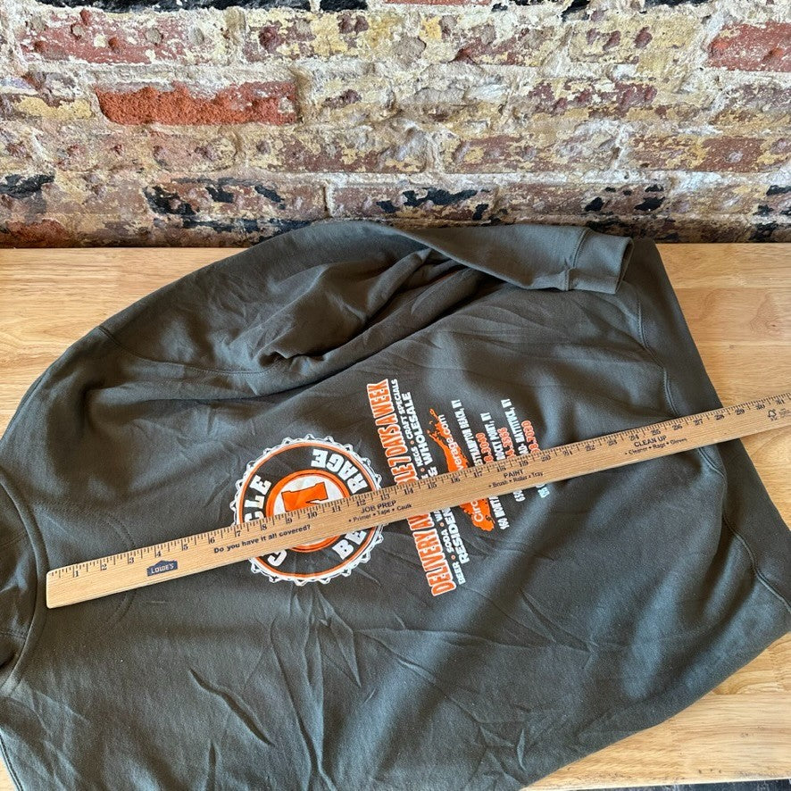 Carhartt Hoodie Full Zip Sweatshirt Green Mens Size Large Loose Fit Logo