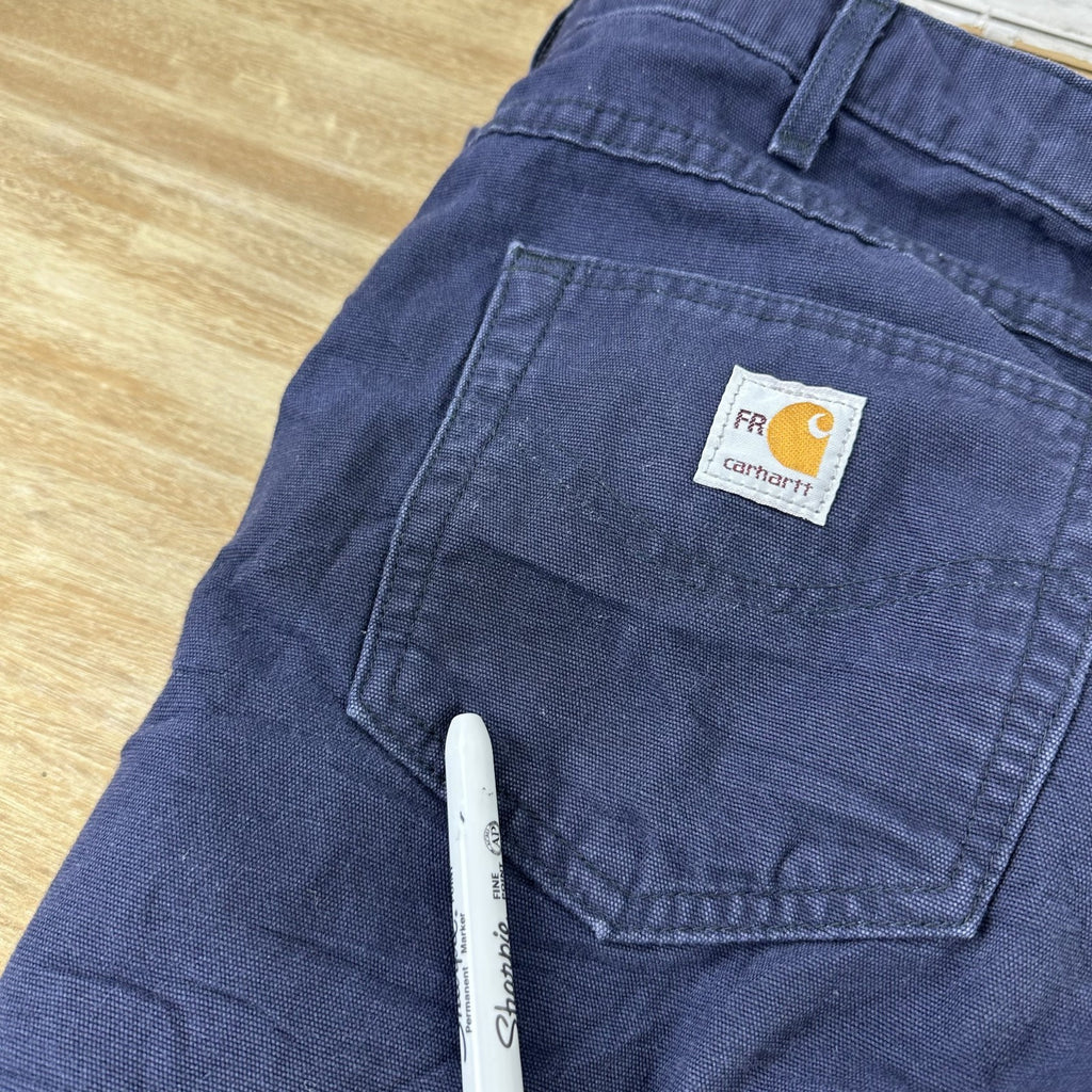 Carhartt FR FRB159 NVY Pants Mens 36x36 Blue utility Loose Fit