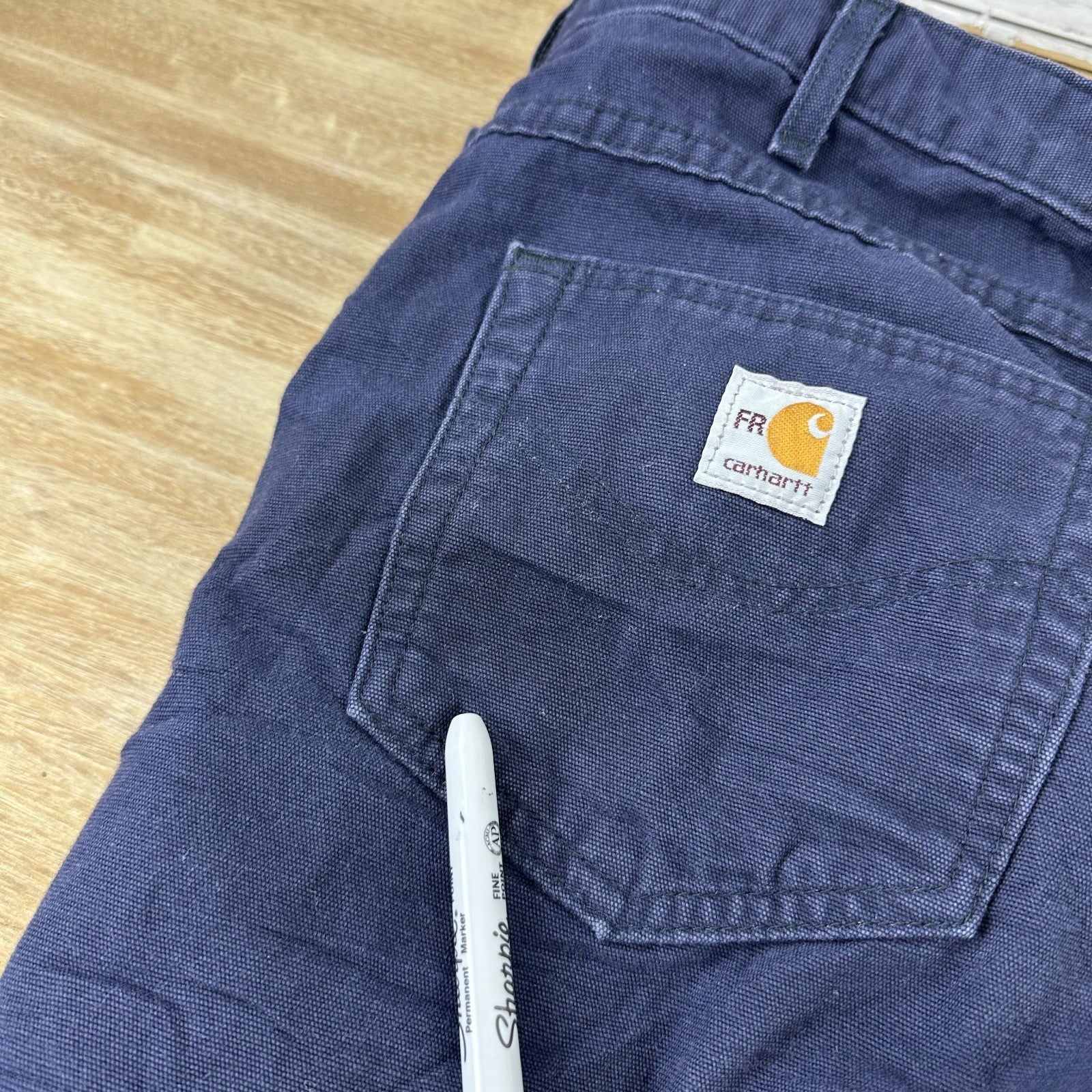 Carhartt FR FRB159 NVY Pants Mens 36x36 Blue utility Loose Fit