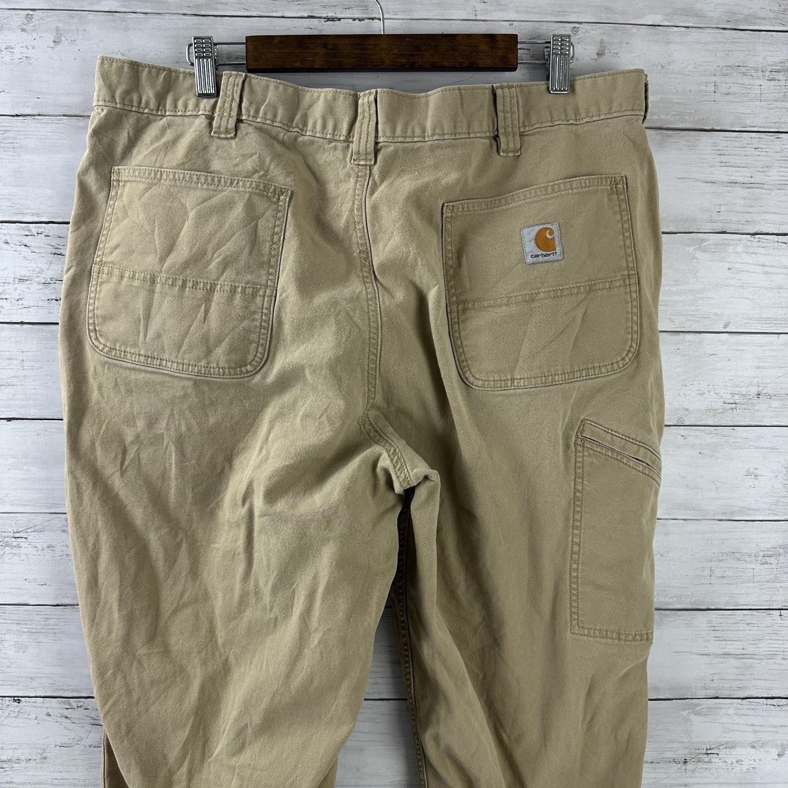 Carhartt Relaxed Fit Utility Pants Size 40x32 Tan Brown Workwear (measures 39x30