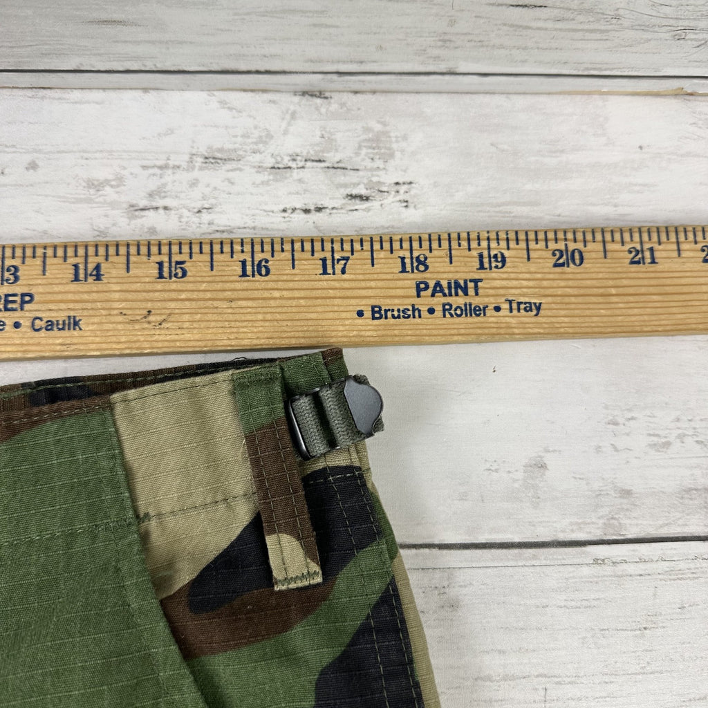 US Military Pants Mens Medium Long Brown Green Woodland Camo Tru Spec BDU 34x33"