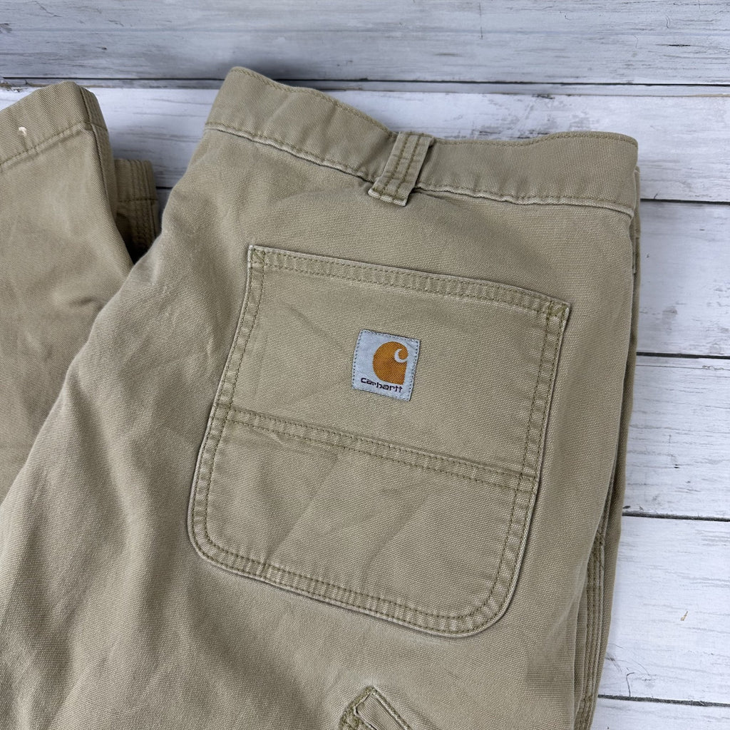Carhartt Relaxed Fit Utility Pants Size 40x32 Tan Brown Workwear (measures 39x30