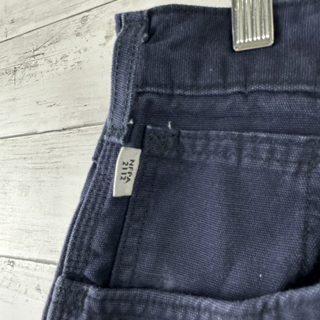 Carhartt FR FRB159 NVY Pants Mens 36x36 Blue utility Loose Fit