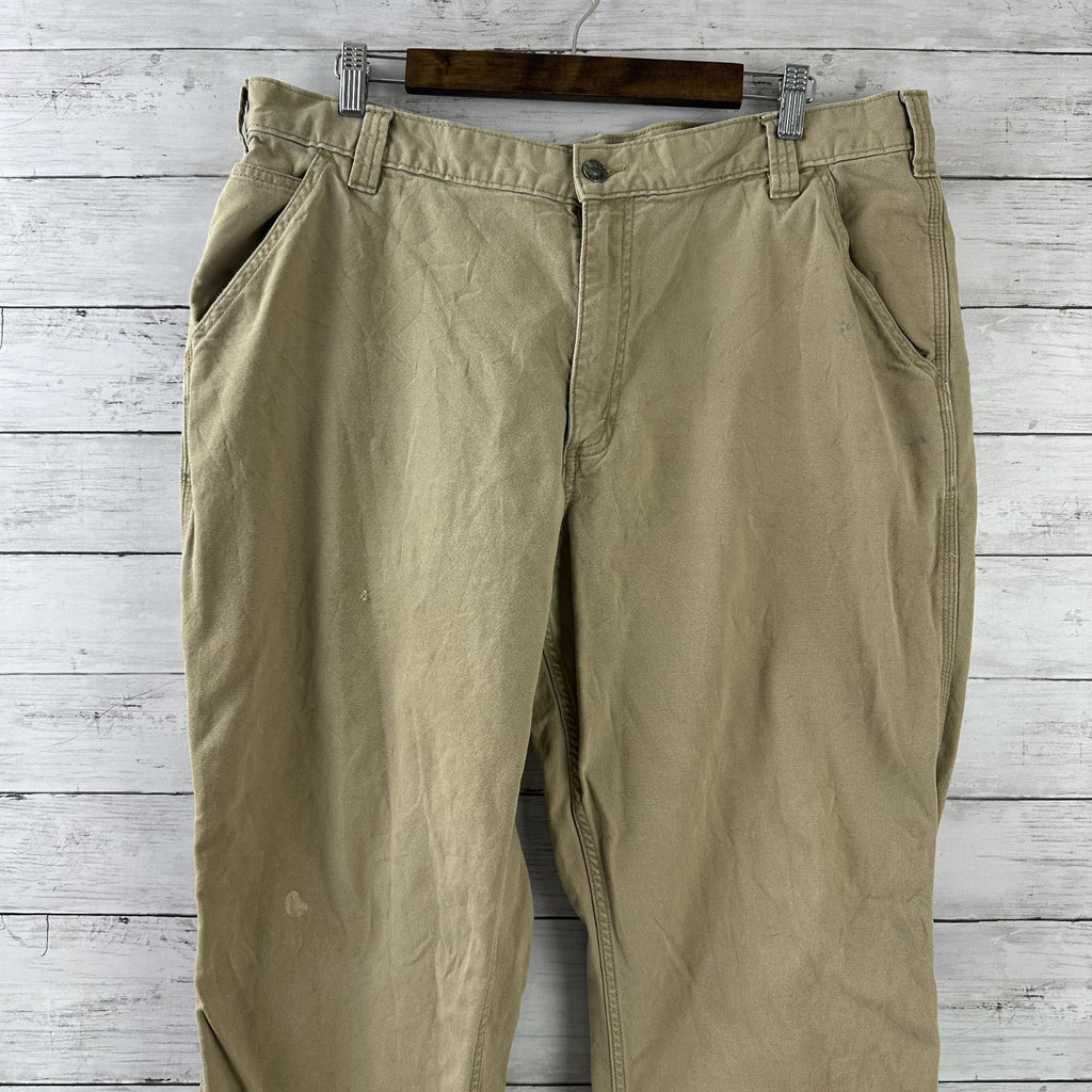 Carhartt Relaxed Fit Utility Pants Size 40x32 Tan Brown Workwear (measures 39x30