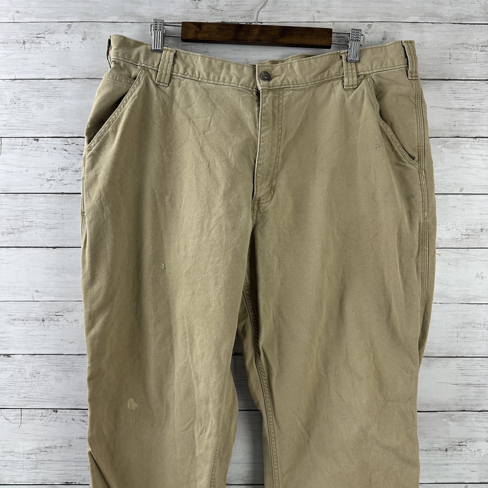 Carhartt Relaxed Fit Utility Pants Size 40x32 Tan Brown Workwear (measures 39x30