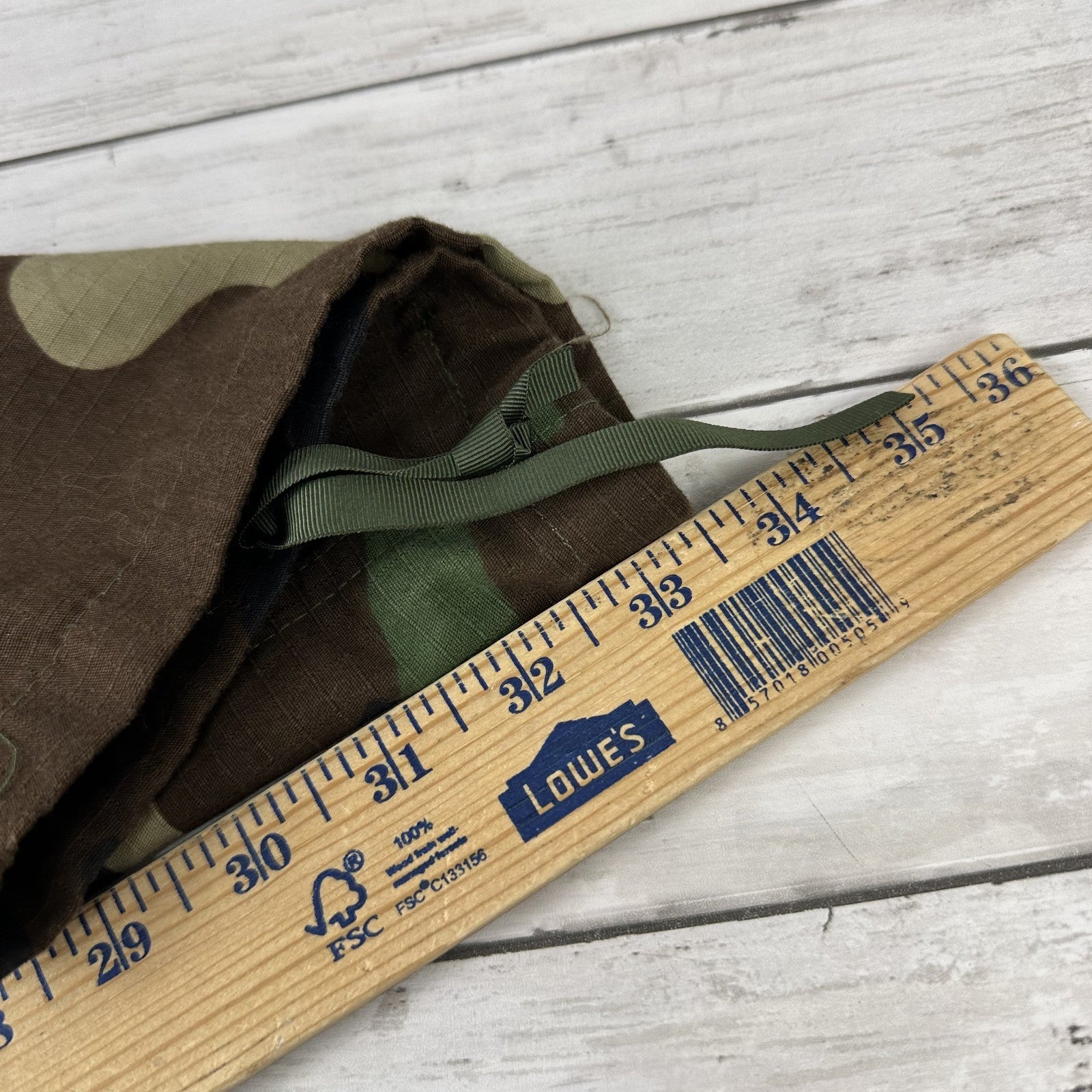 US Military Pants Mens Medium Long Brown Green Woodland Camo Tru Spec BDU 34x33"
