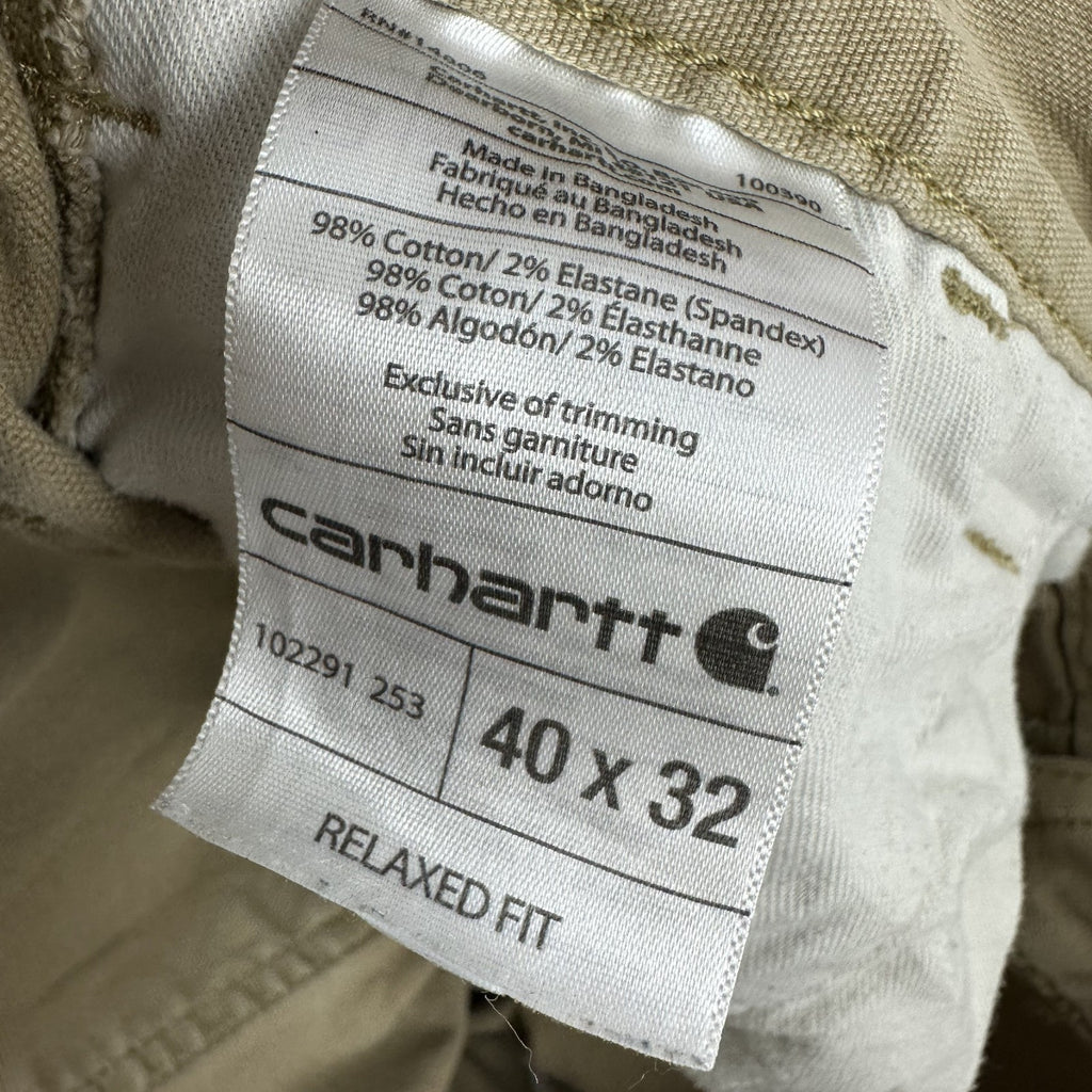 Carhartt Relaxed Fit Utility Pants Size 40x32 Tan Brown Workwear (measures 39x30