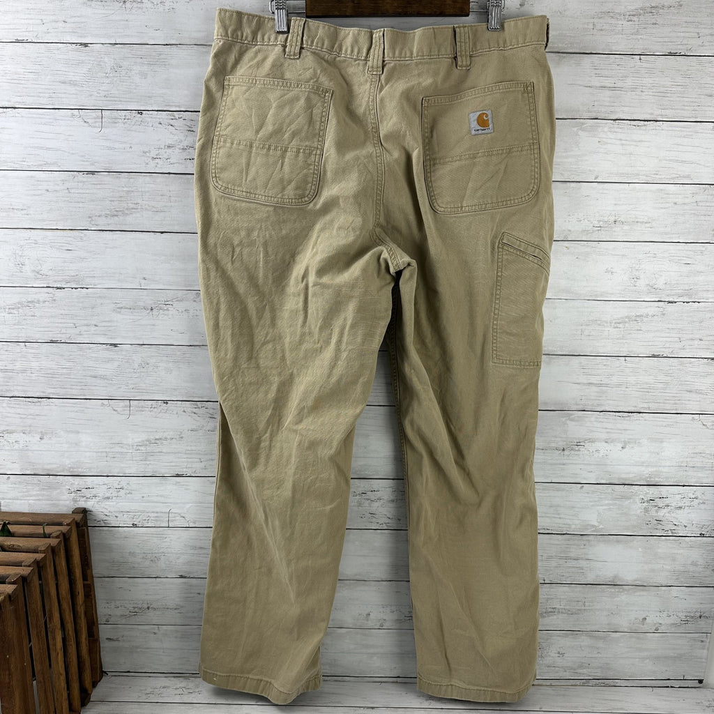 Carhartt Relaxed Fit Utility Pants Size 40x32 Tan Brown Workwear (measures 39x30