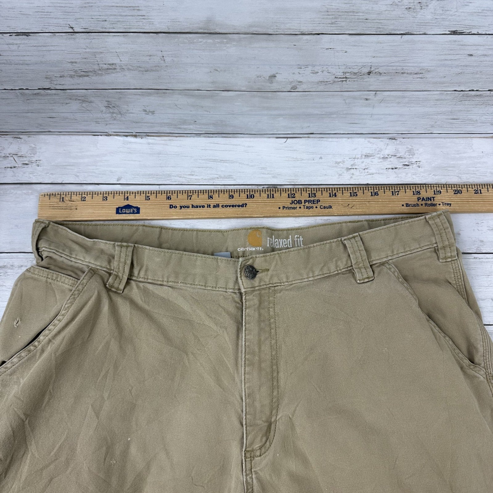 Carhartt Relaxed Fit Utility Pants Size 40x32 Tan Brown Workwear (measures 39x29