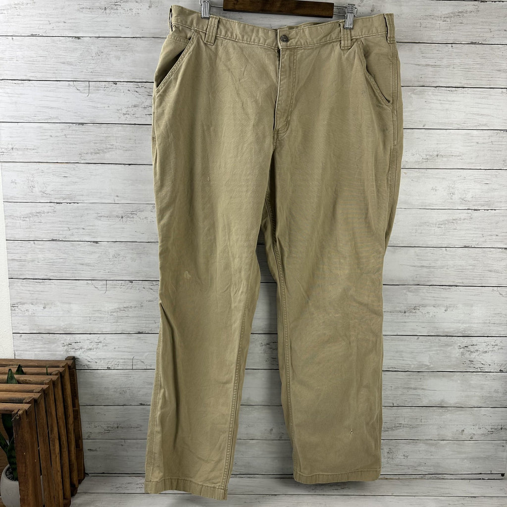 Carhartt Relaxed Fit Utility Pants Size 40x32 Tan Brown Workwear (measures 39x30