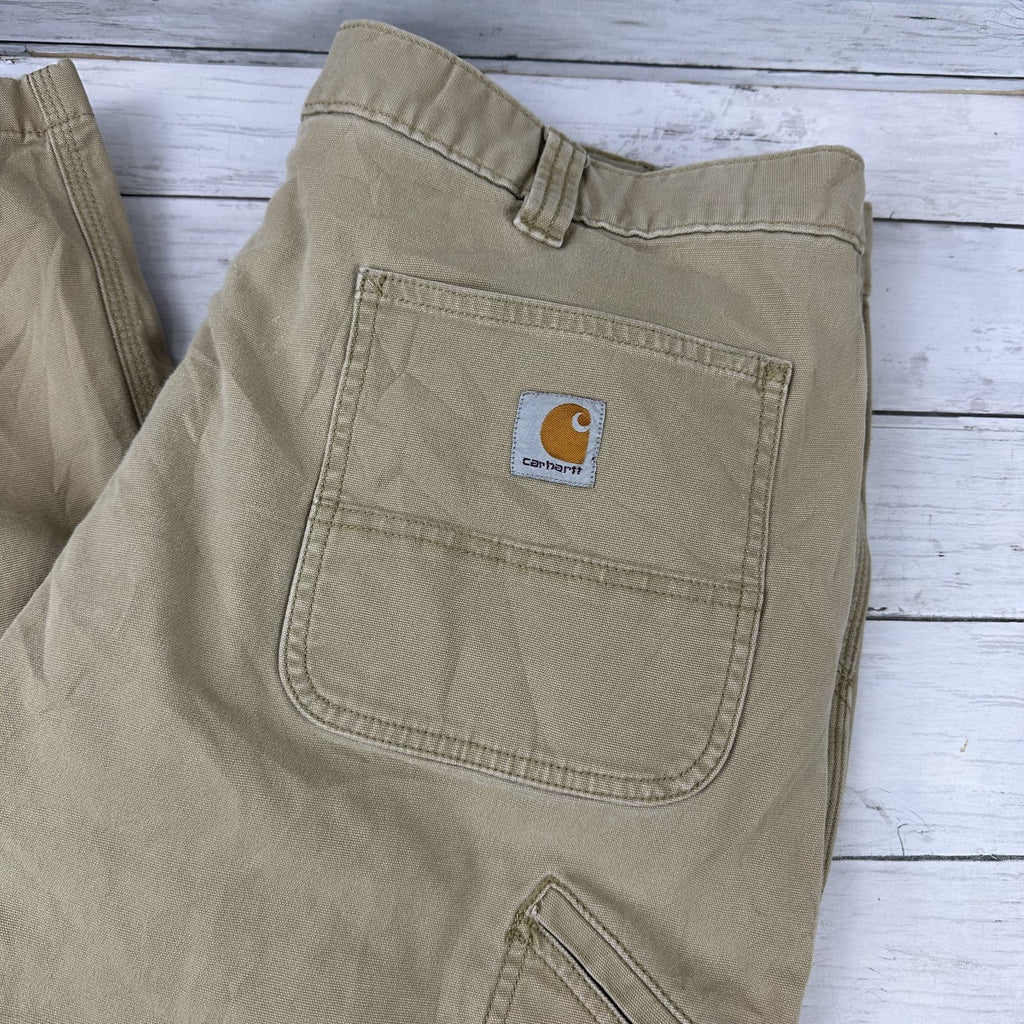 Carhartt Relaxed Fit Utility Pants Size 40x32 Tan Brown Workwear (measures 39x29