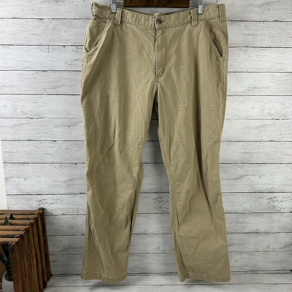 Carhartt Relaxed Fit Utility Pants Size 40x32 Tan Brown Workwear (measures 39x29