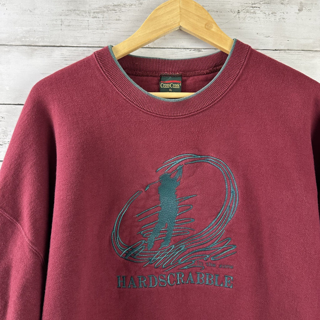 VINTAGE Golf Sweatshirt Mens XL red Crewneck 90s USA Cross creek hardscrabble