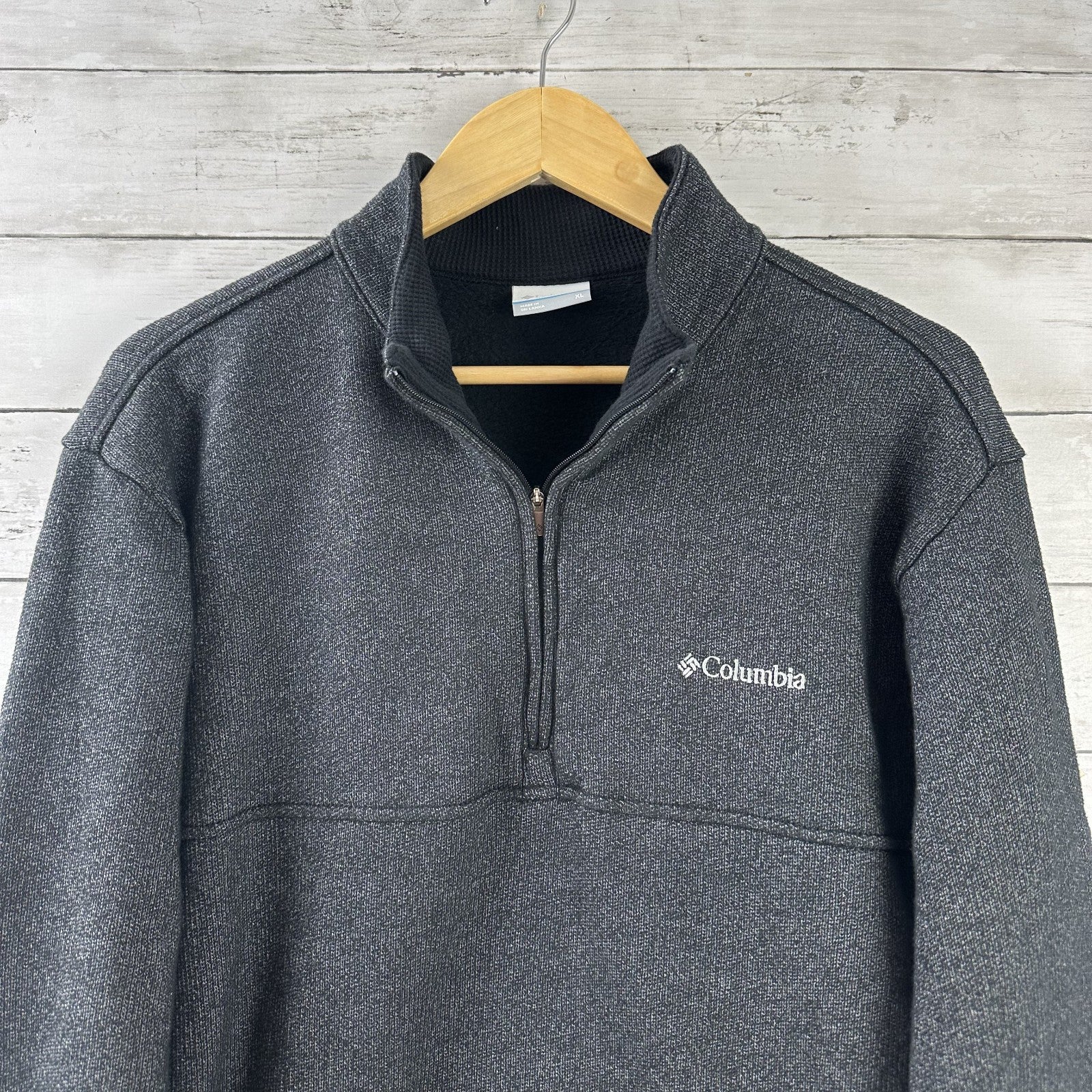 Columbia Great Hart Mountain II Men's XL 1/4 zip Sweatshirt Long Sleeve Black
