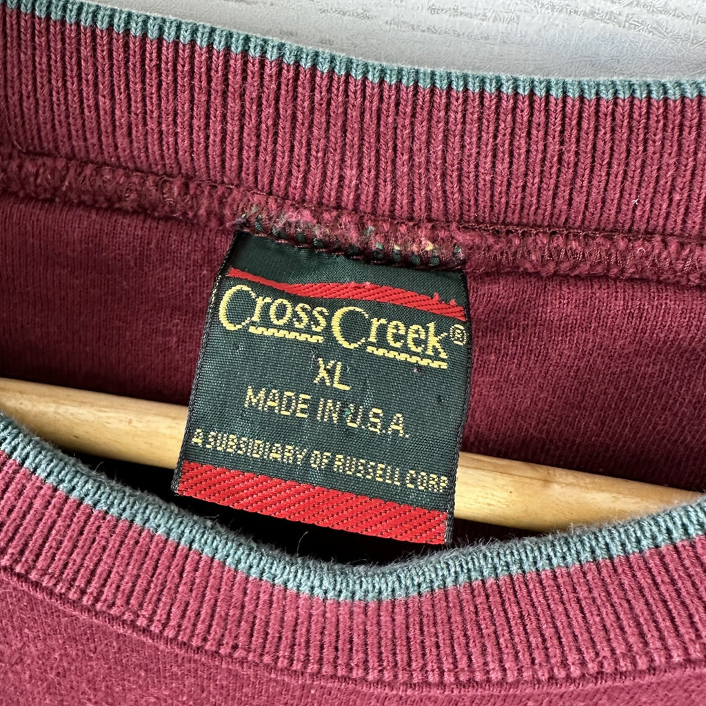 VINTAGE Golf Sweatshirt Mens XL red Crewneck 90s USA Cross creek hardscrabble