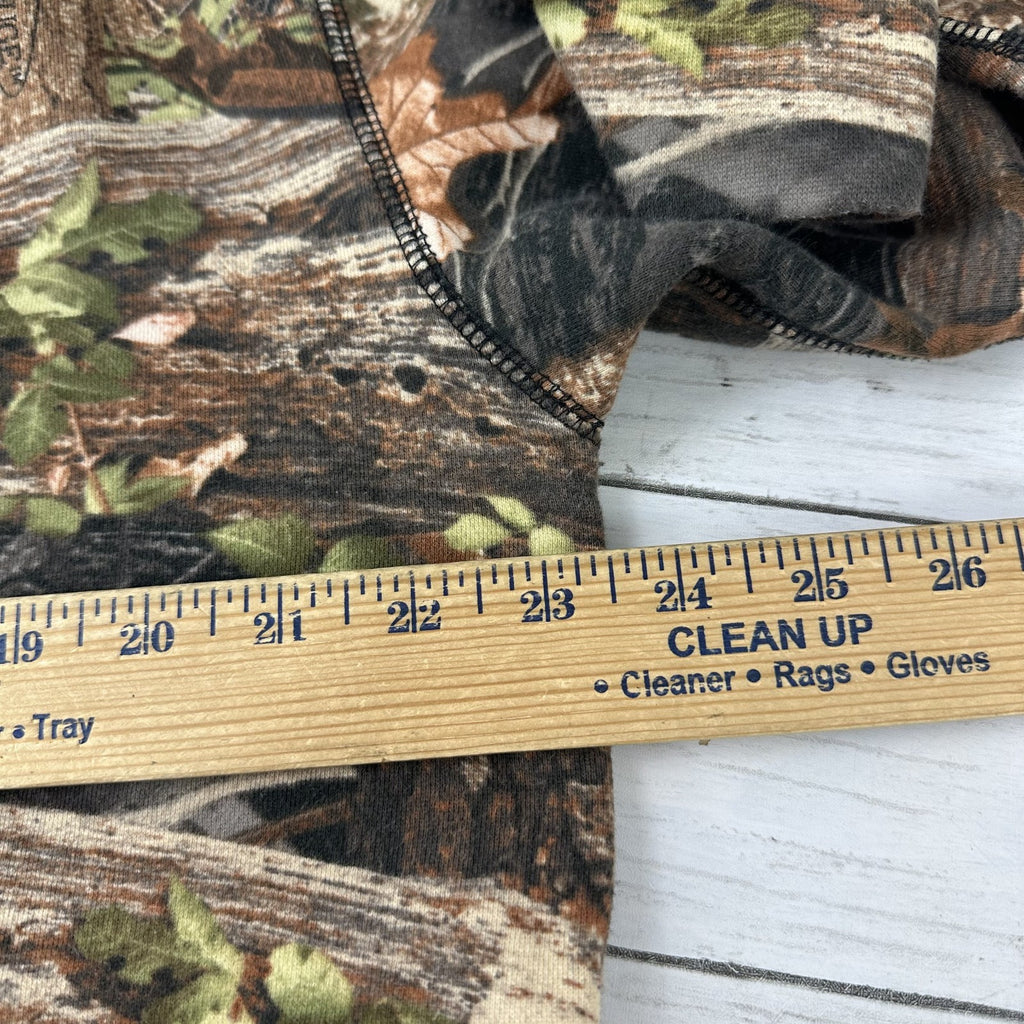 Brents Mens MED Photoflauge Sweatshirt Hunting Outdoor Camo Forest Brown Green
