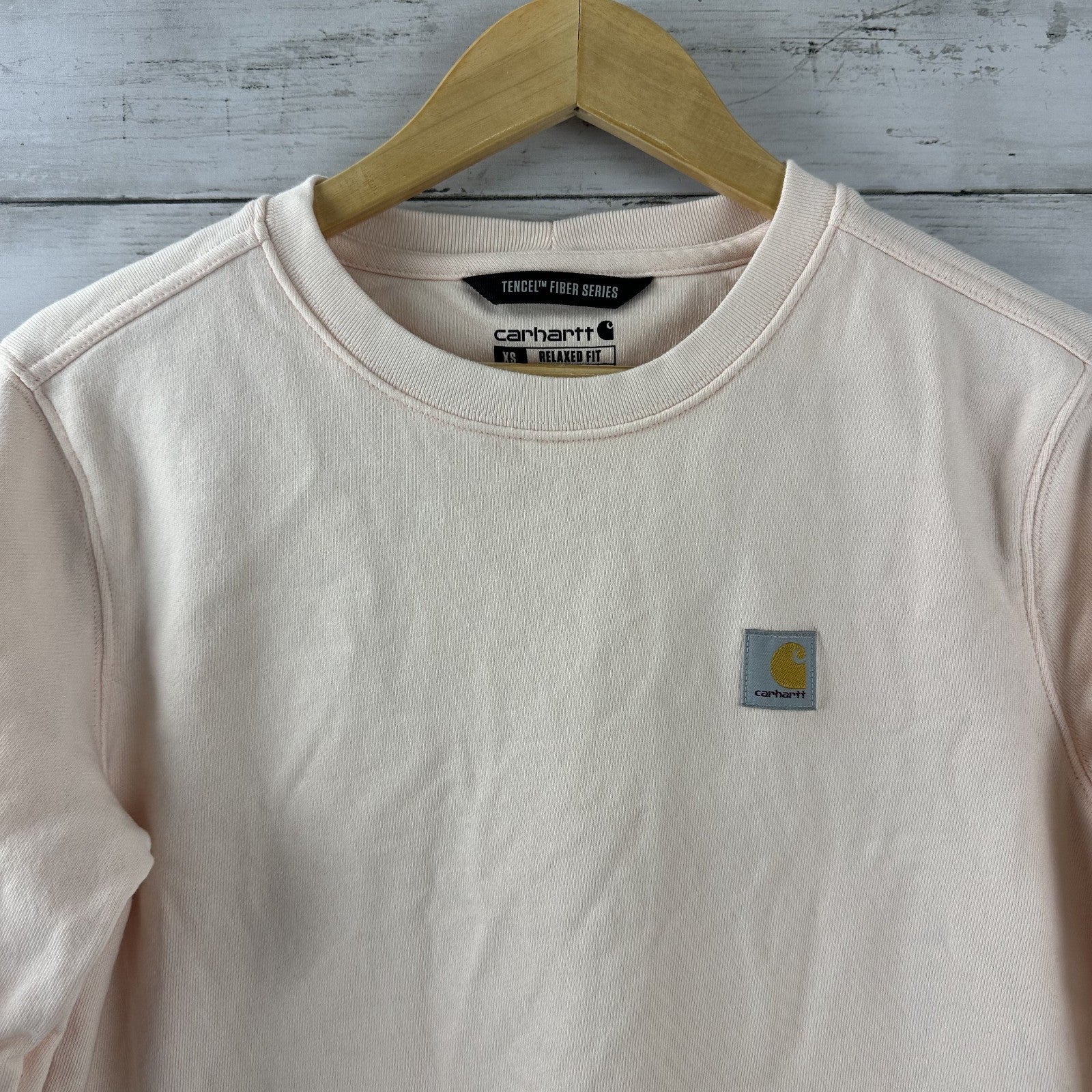 Carhartt Sweatshirt Womens XS Relaxed Fit Tencel Fiber Series Crew Pullover Pink