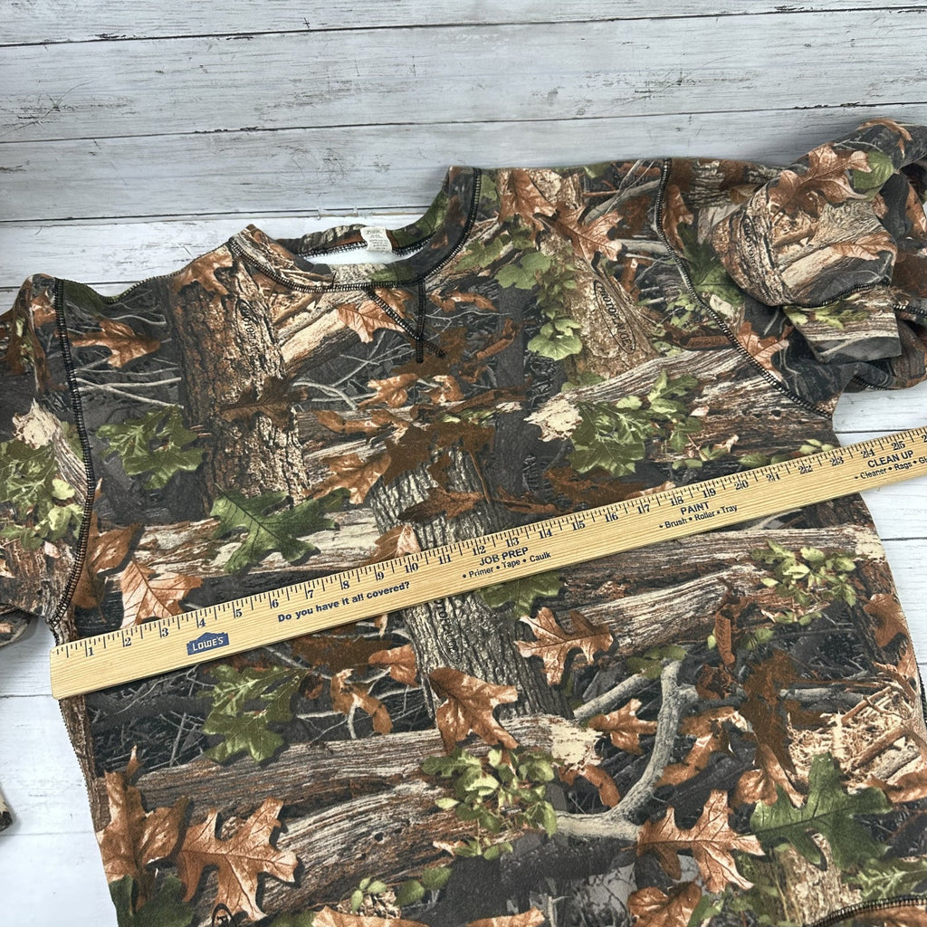 Brents Mens MED Photoflauge Sweatshirt Hunting Outdoor Camo Forest Brown Green