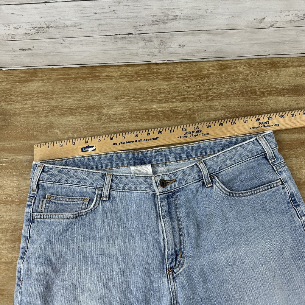 Carhartt WB050 Curvy Fit blue jeans Womens 16x30 (38x29") distressed