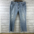 Carhartt WB050 Curvy Fit blue jeans Womens 16x30 (38x29") distressed