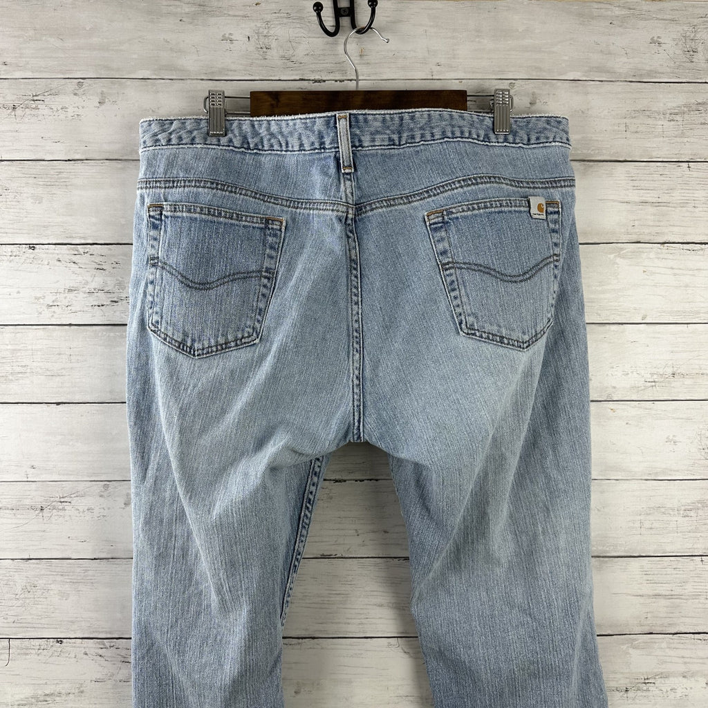 Carhartt WB050 Curvy Fit blue jeans Womens 16x30 (38x29") distressed