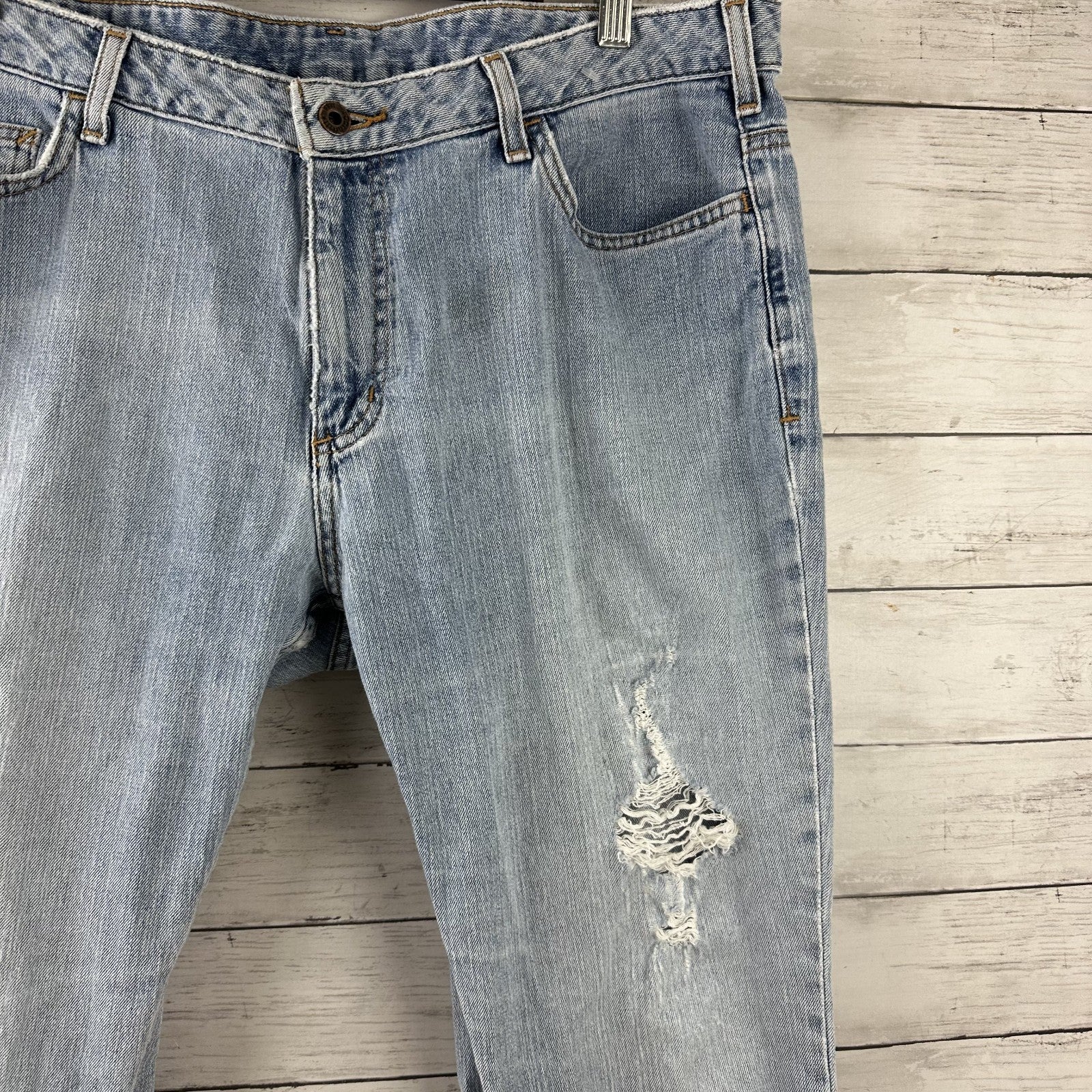 Carhartt WB050 Curvy Fit blue jeans Womens 16x30 (38x29") distressed