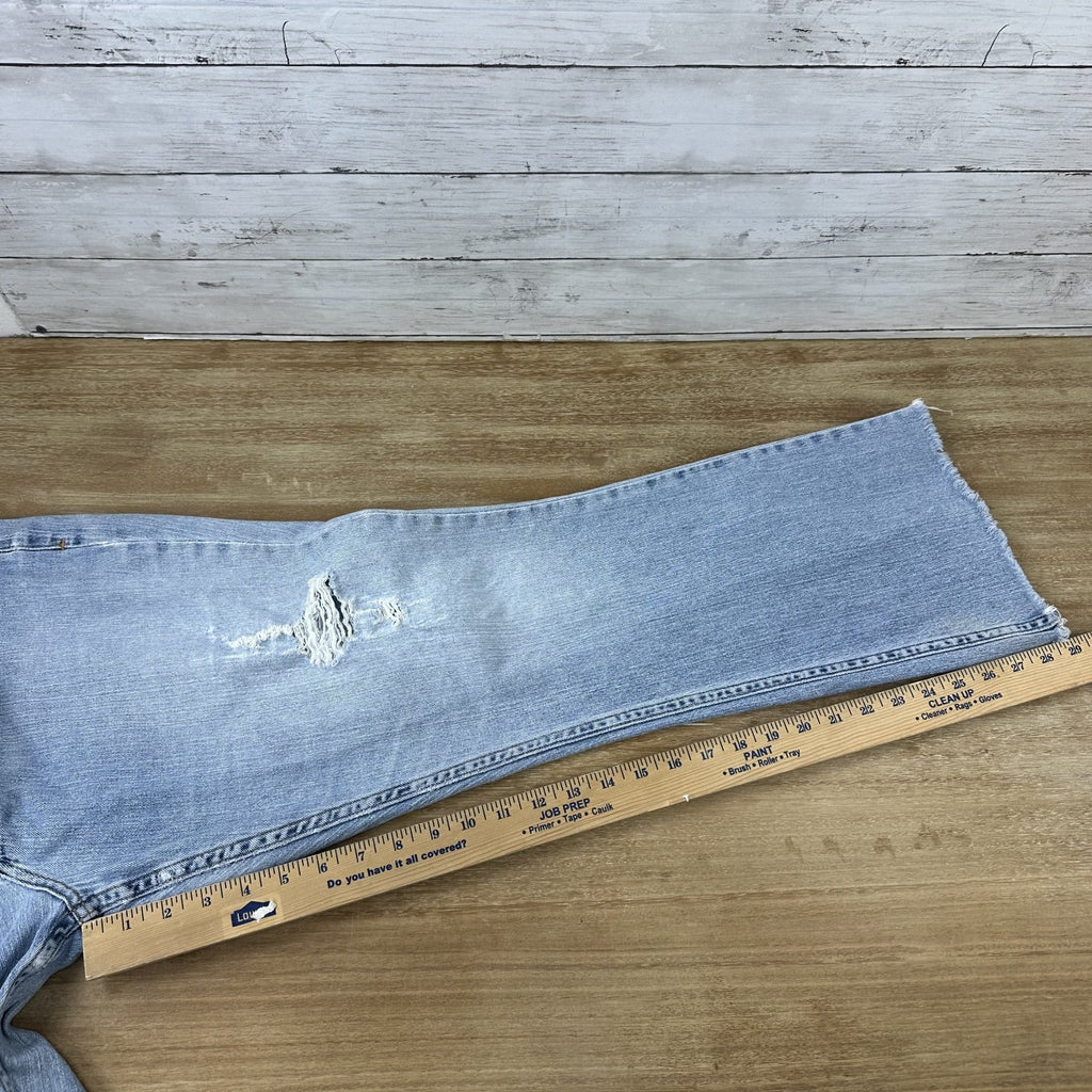 Carhartt WB050 Curvy Fit blue jeans Womens 16x30 (38x29") distressed