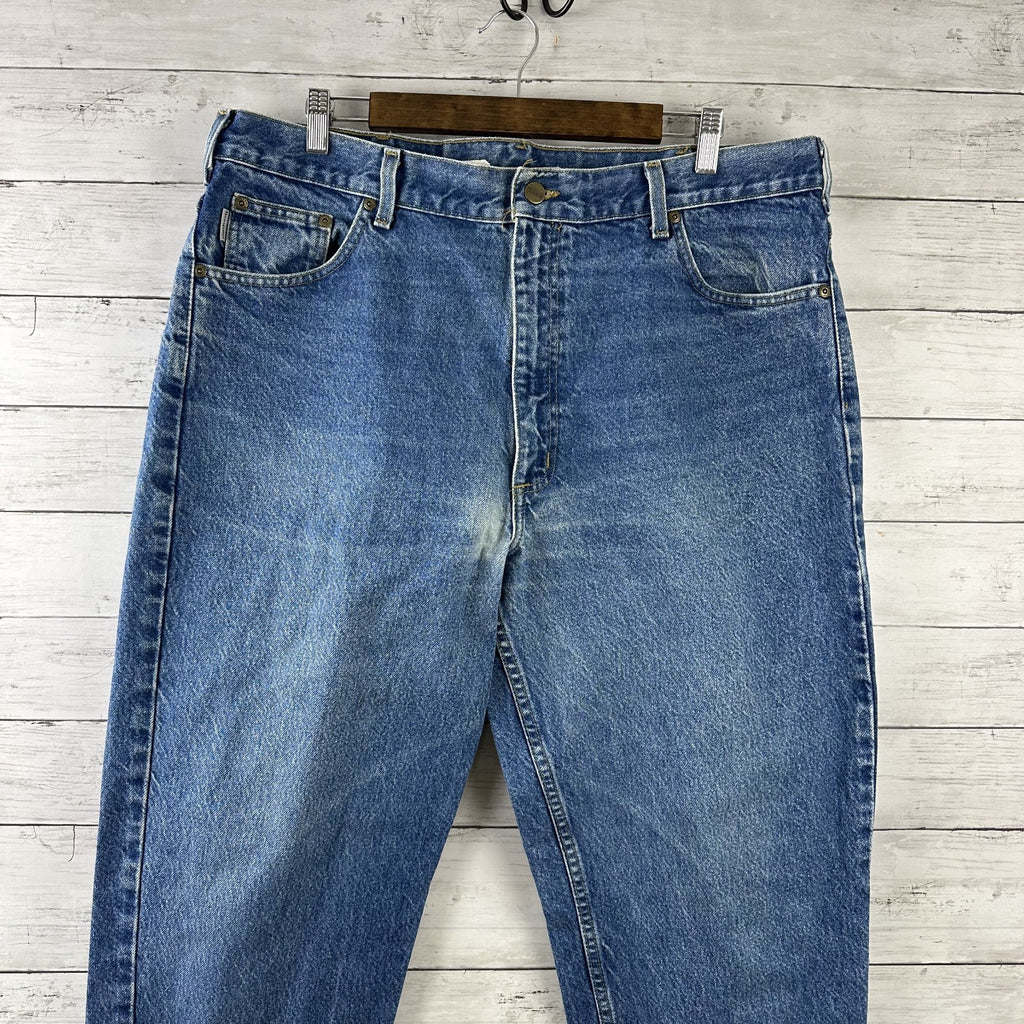 Carhartt B17 DST Jeans Mens 40x34 Blue denim workwear Work Relaxed