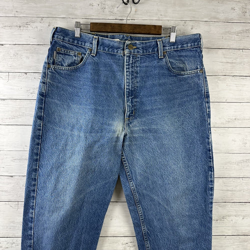 Carhartt B17 DST Jeans Mens 40x34 Blue denim workwear Work Relaxed