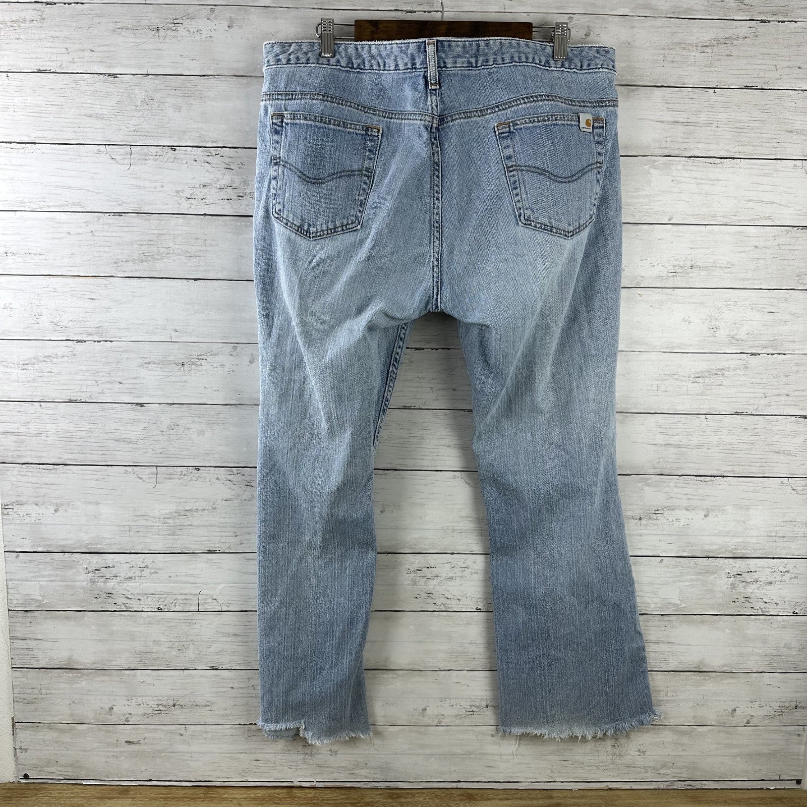 Carhartt WB050 Curvy Fit blue jeans Womens 16x30 (38x29") distressed