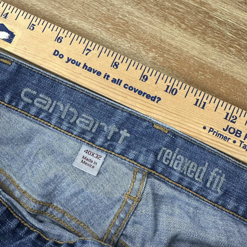 Carhartt Relaxed Fit Mens 40x32 Jeans Workwear Work rugged flex straight