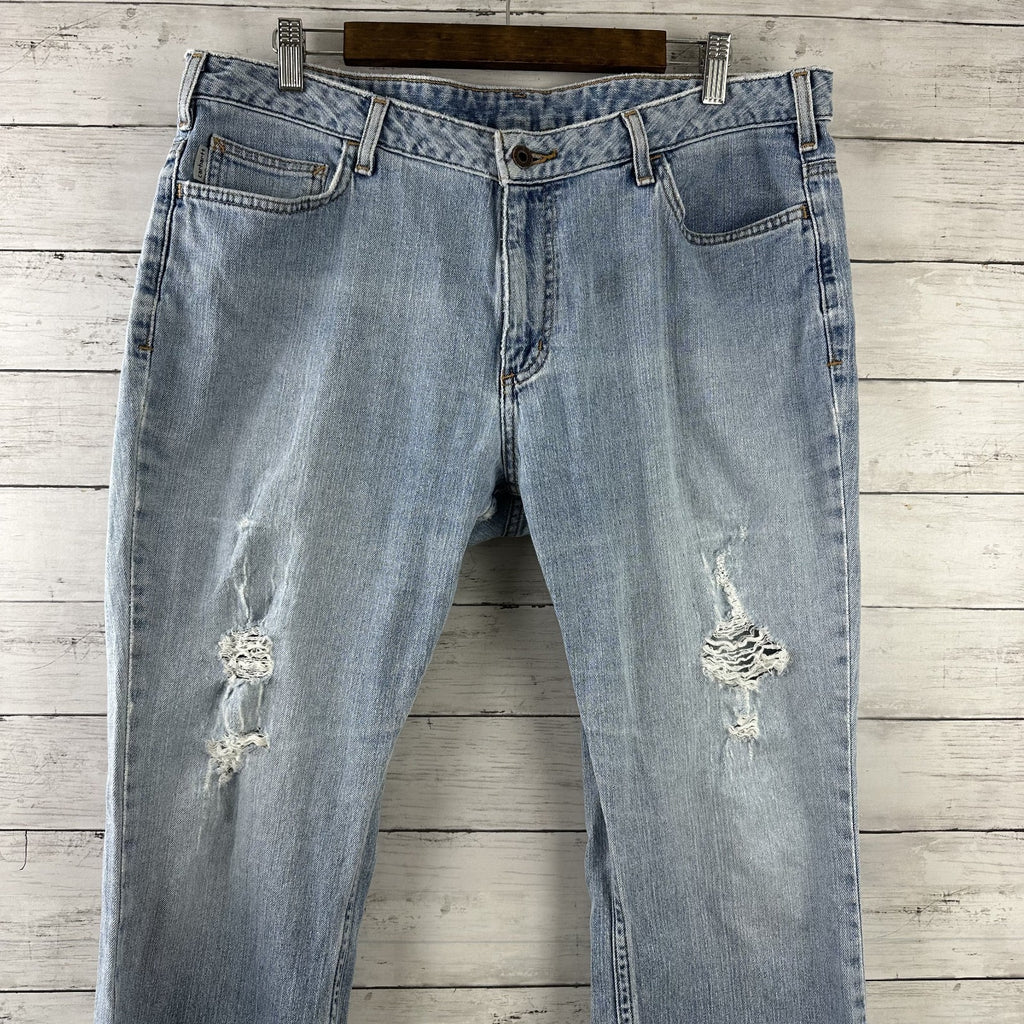 Carhartt WB050 Curvy Fit blue jeans Womens 16x30 (38x29") distressed