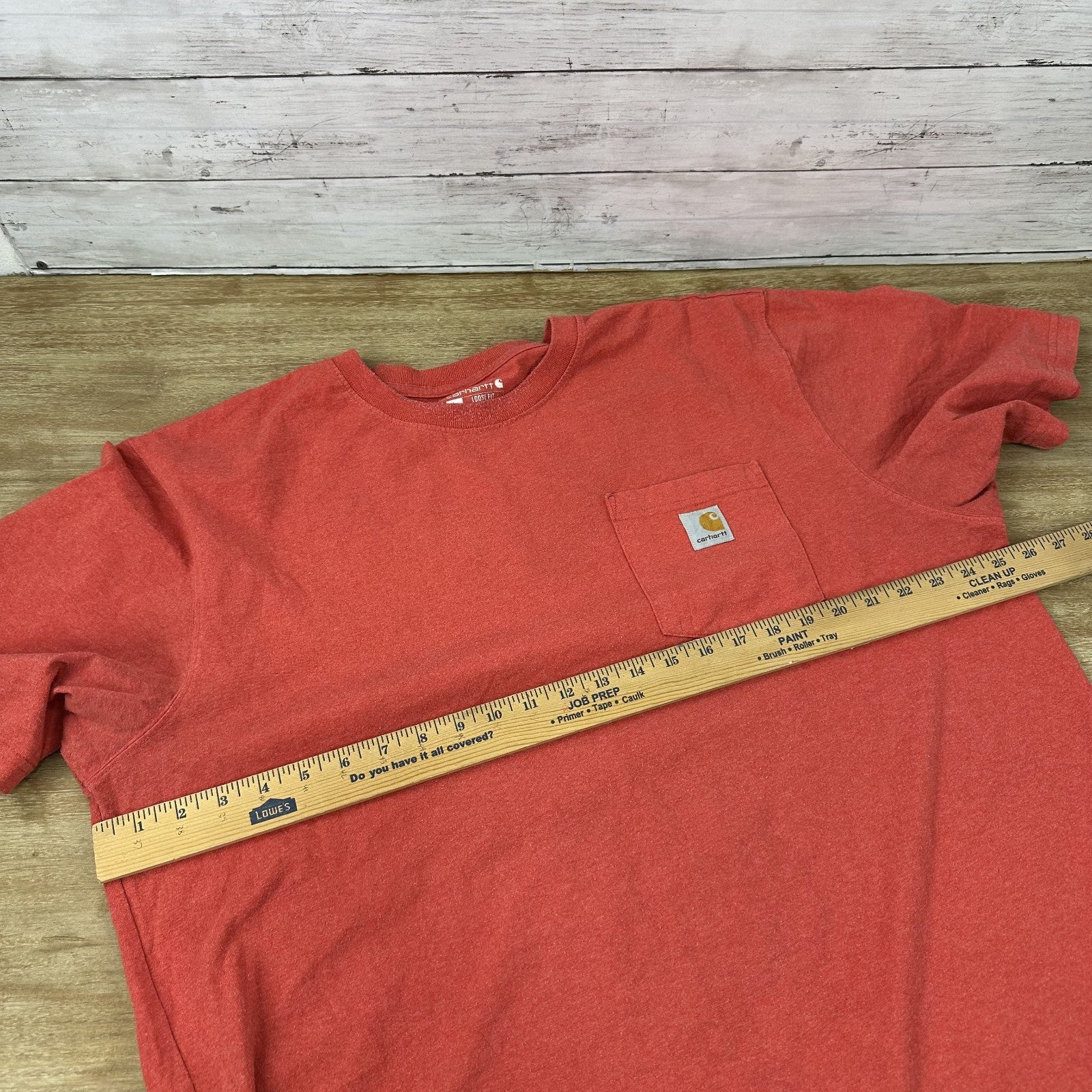 Carhartt Men's XL Loose Fit Short Sleeve Logo T Shirt Redish K87 Pocket T