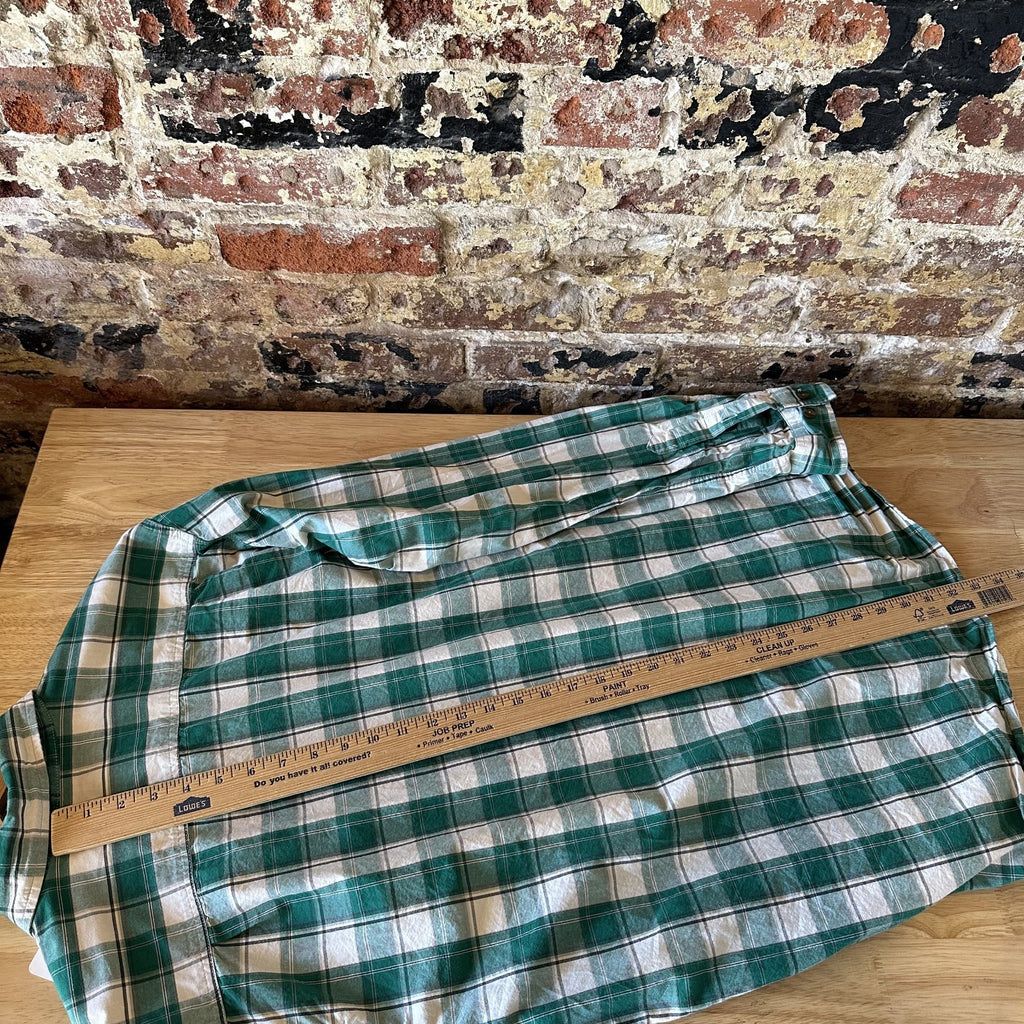 Carhartt Relaxed Fit Long Sleeve Mens Shirt Large Button Green plaid