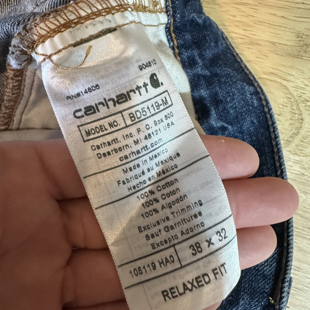 Carhartt Relaxed Fit Mens 38x32 Jeans Workwear Work BD5119-M
