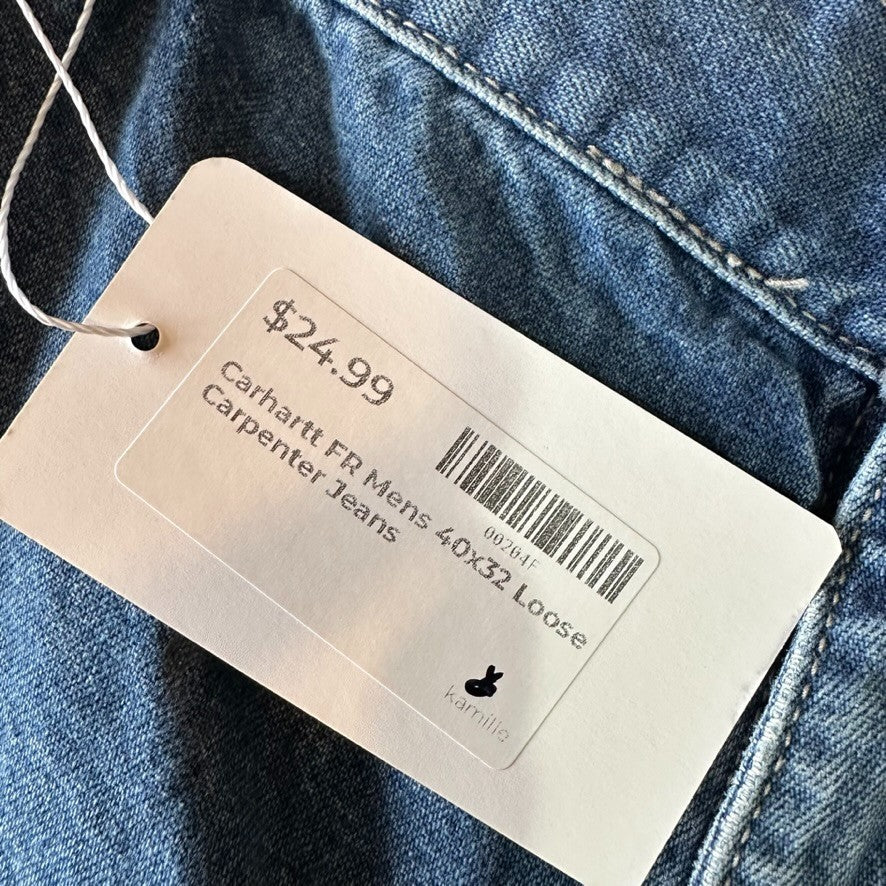 Carhartt Carpenter Jeans FRB13-DNM Mens 40x32 FR Flame Resistant Denim Loose