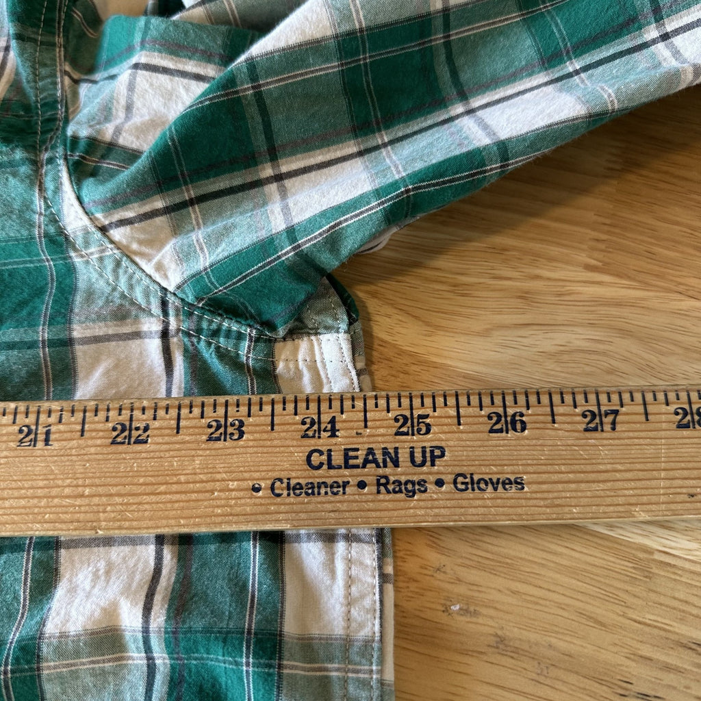 Carhartt Relaxed Fit Long Sleeve Mens Shirt Large Button Green plaid