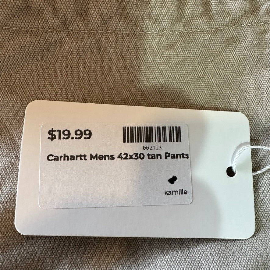 Carhartt Pants Men Size 42x30 Tan Workwear Relaxed Fit  (43x30)