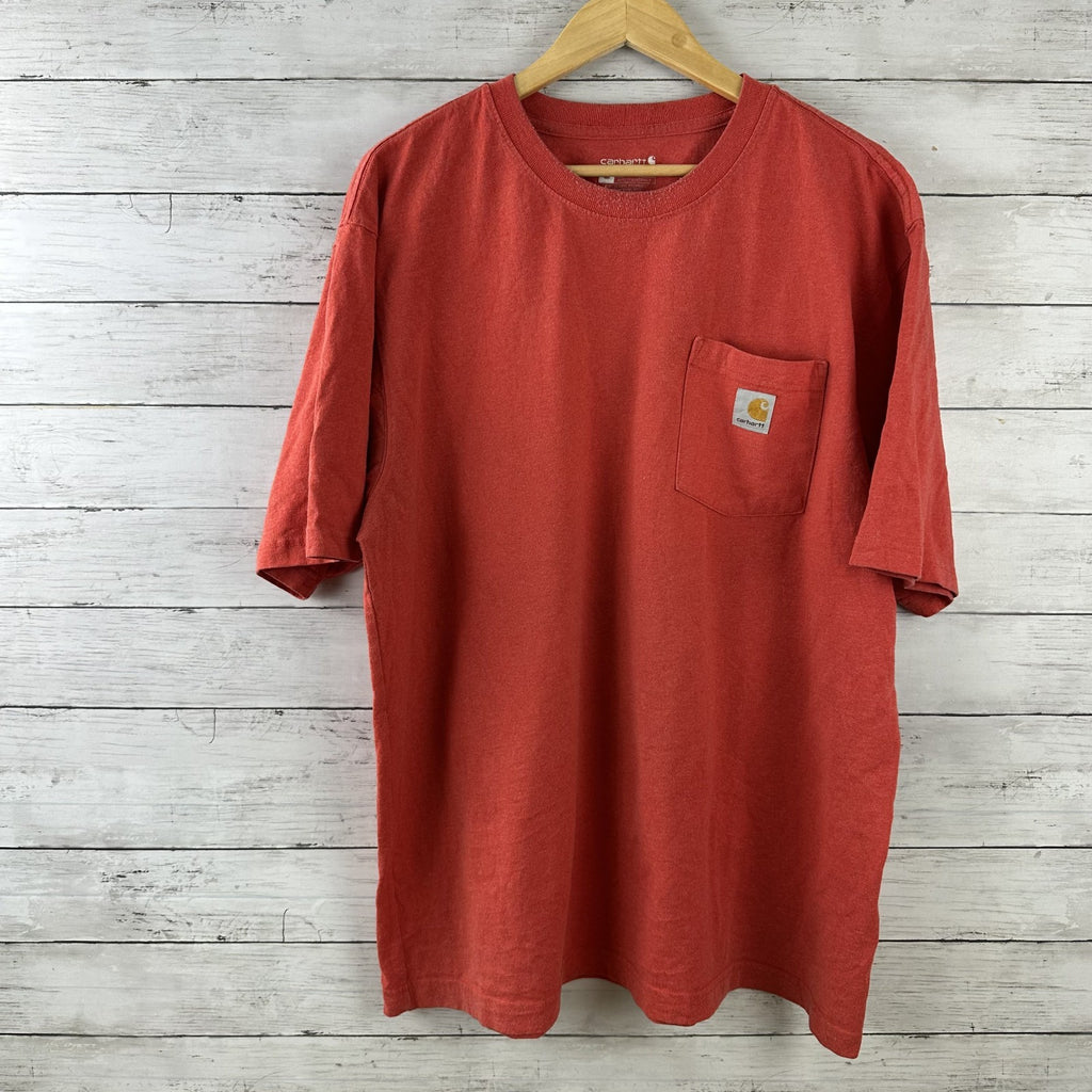 Carhartt Men's XL Loose Fit Short Sleeve Logo T Shirt Redish K87 Pocket T
