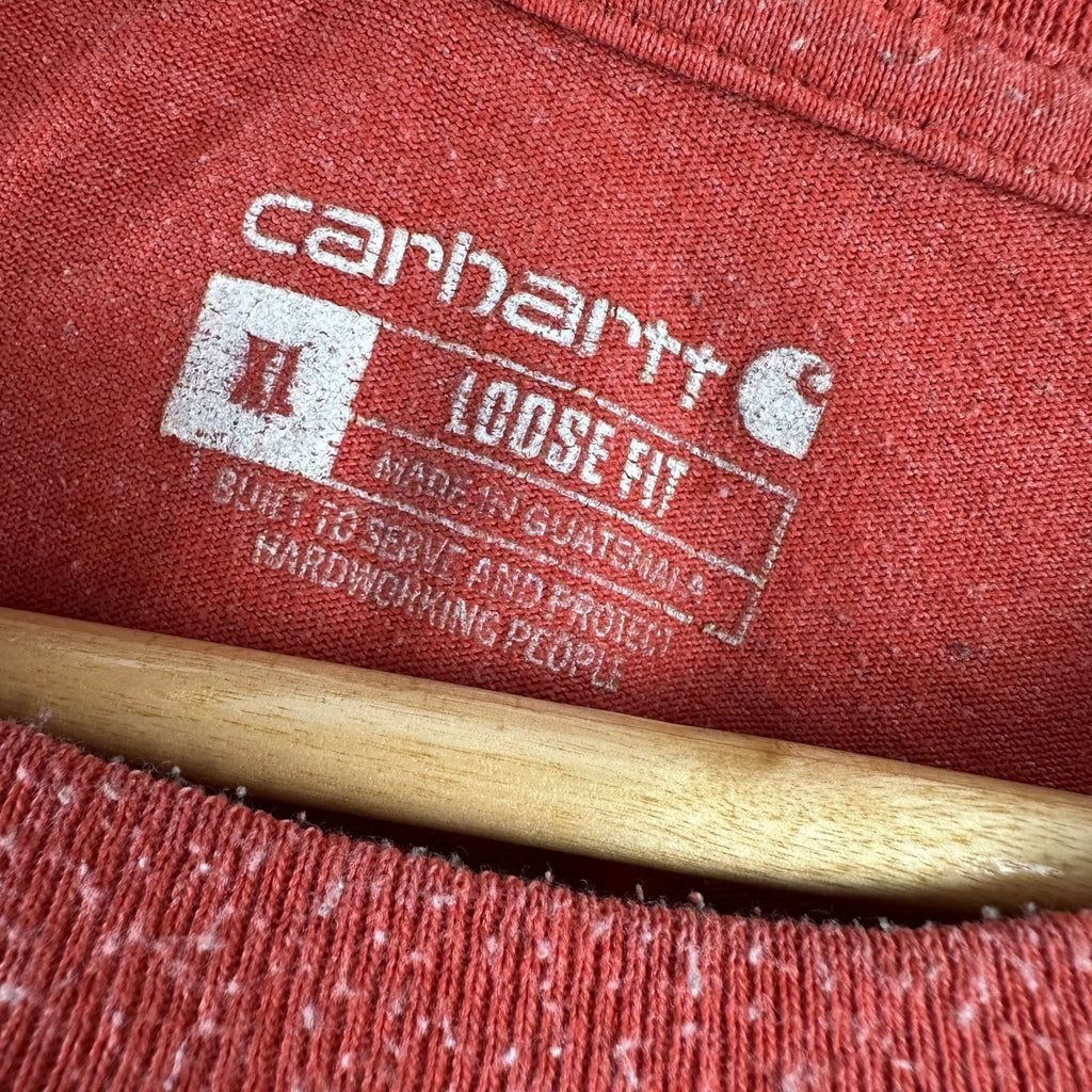 Carhartt Men's XL Loose Fit Short Sleeve Logo T Shirt Redish K87 Pocket T