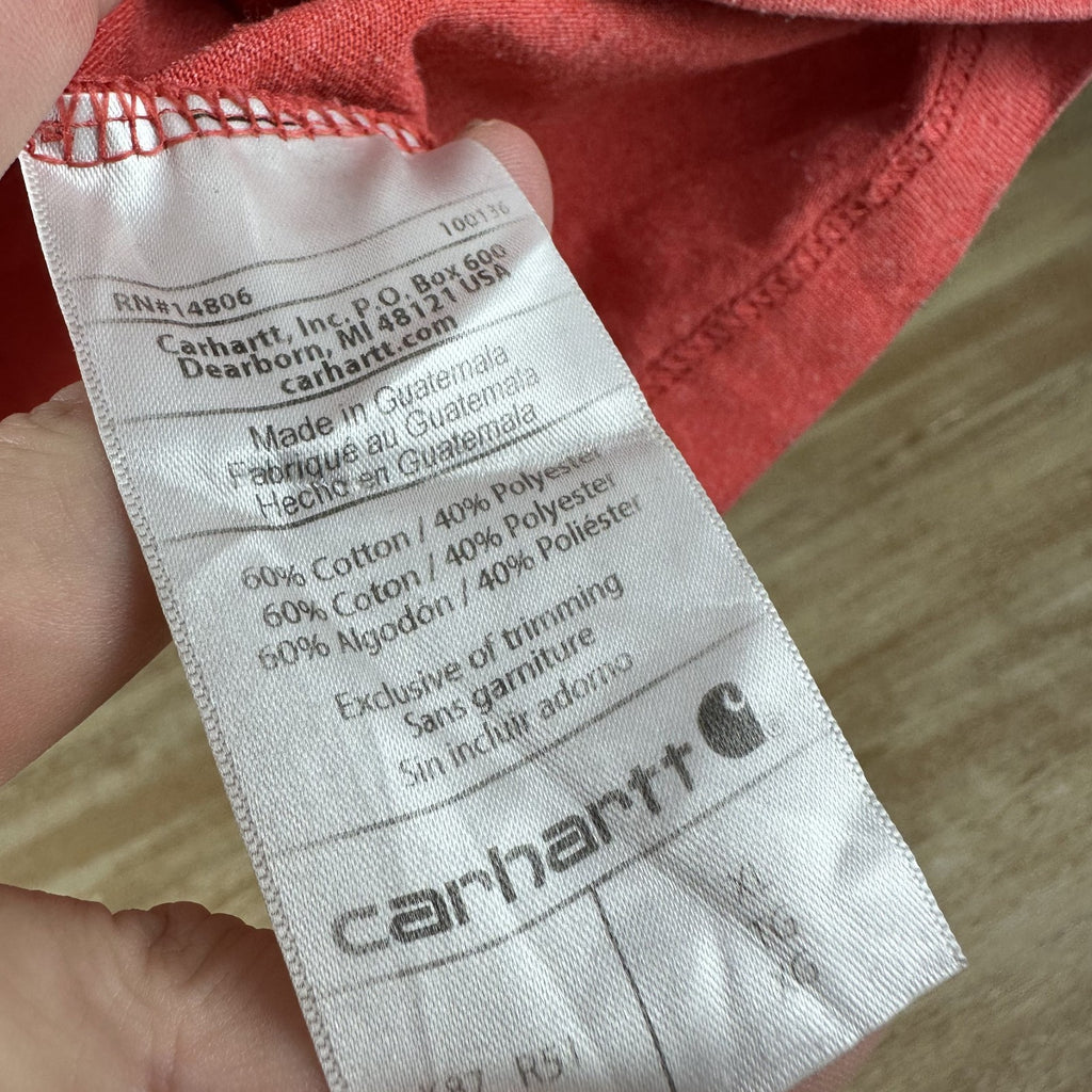 Carhartt Men's XL Loose Fit Short Sleeve Logo T Shirt Redish K87 Pocket T