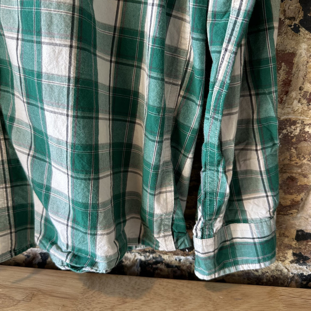 Carhartt Relaxed Fit Long Sleeve Mens Shirt Large Button Green plaid