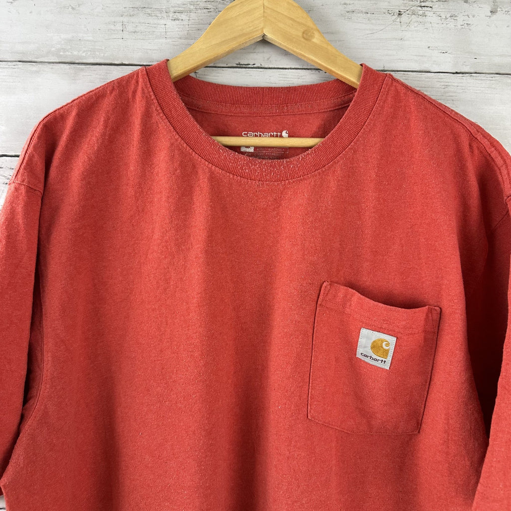 Carhartt Men's XL Loose Fit Short Sleeve Logo T Shirt Redish K87 Pocket T